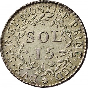 569R 15 soldi 1794 Valore entro corona di alloro Torino Mistura di argento