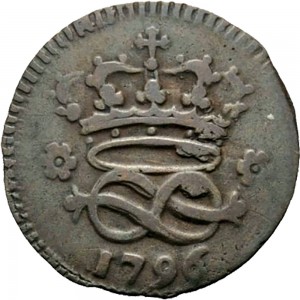 651R 2 denari 1796 Nodo di Savoia Torino Rame