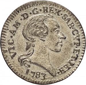 596D 2,6 soldi 1783 Aquila spiegata Torino Mistura di argento