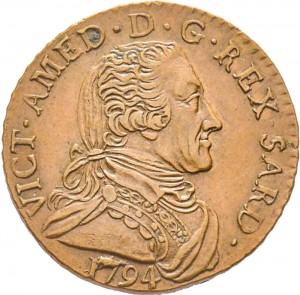 588D 5 soldi 1794 San Maurizio Torino Rame