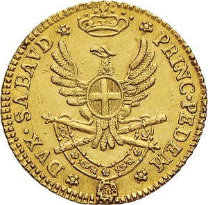 504R Mezza doppia 1786 Aquila spiegata 2° tipo Torino Oro