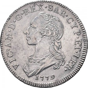 530D Mezzo scudo da 3 lire 1779 Scudo rotondo Torino Argento