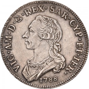 538D Mezzo scudo da 3 lire 1788 Scudo rotondo Torino Argento