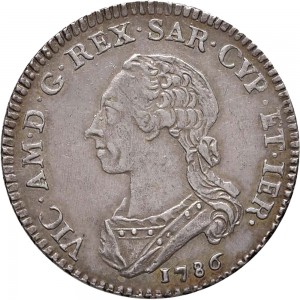555D Quarto di scudo 1786 Scudo rotondo Torino Argento