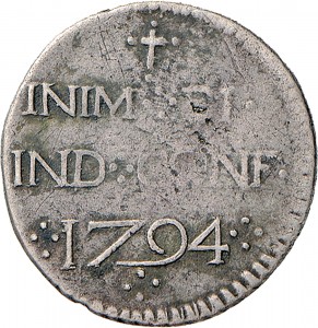 687R Reale da 5 soldi 1794 Iscrizione 2° tipo Cagliari Mistura di argento