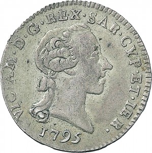 679D Reale da 5 soldi 1795 Scudo a cartoccio 1° tipo Torino Mistura di argento