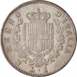 1183R 1 lira 1862 Scudo sannitico 1° tipo Napoli Argento