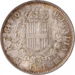 1187R 1 lira 1867 Scudo sannitico 2° tipo Milano Argento