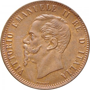 1211D 10 Centesimi 1862 Valore entro semicorona di alloro e quercia 2° tipo Parigi Rame