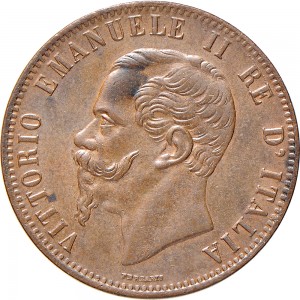 1217D 10 Centesimi 1866 Valore entro semicorona di alloro e quercia 2° tipo Strasburgo Rame