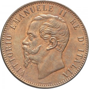1222D 10 Centesimi 1867 Valore entro semicorona di alloro e quercia 2° tipo Napoli Rame