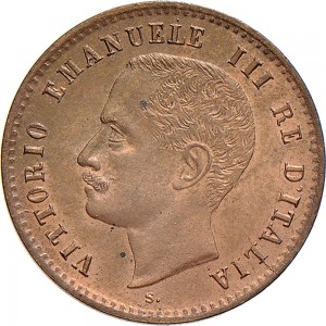 1548D 2 centesimi 1903 Valore entro semicorona di alloro e quercia Roma Rame