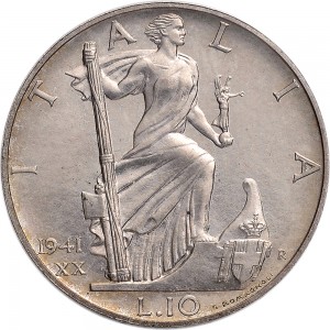 1598R 10 lire 1941 XX Italia marinara Roma Argento