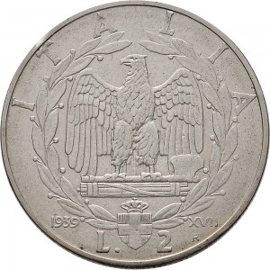 1609R 2 lire 1939 XVII Aquila romana 2° tipo Roma Acmonital