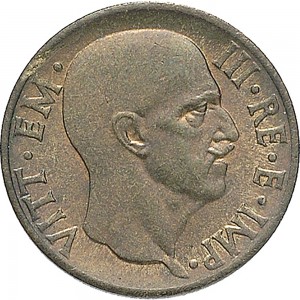 1670D 5 centesimi 1939 XVII Aquila romana 2° tipo Roma Rame