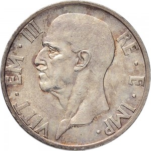 1600D 5 lire 1937 XIV Italia feconda Roma Argento