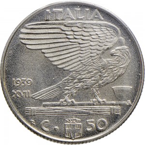 1636R 50 centesimi 1939 XVII Aquila romana 2° tipo Roma Acmonital
